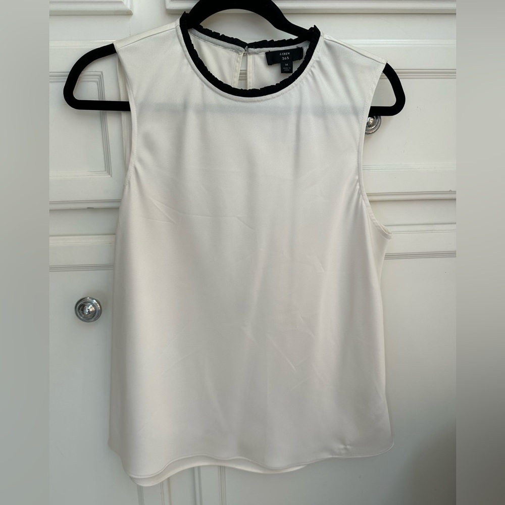 WHITE J.CREW SILK TOP